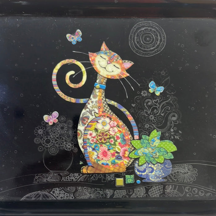 Cat jewel & butterflies tray