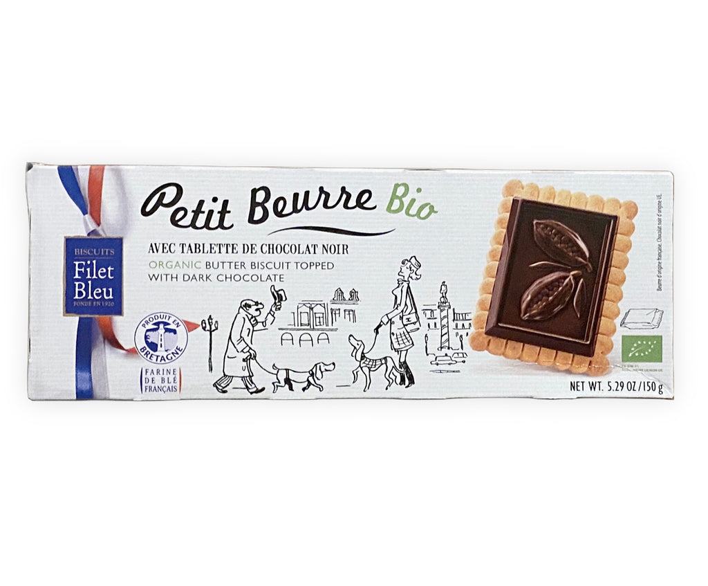 🇫🇷 Organic Petit Ecolier Butter Biscuits with Dark Chocolate by Filet  Bleu, 5.2 oz (150g)